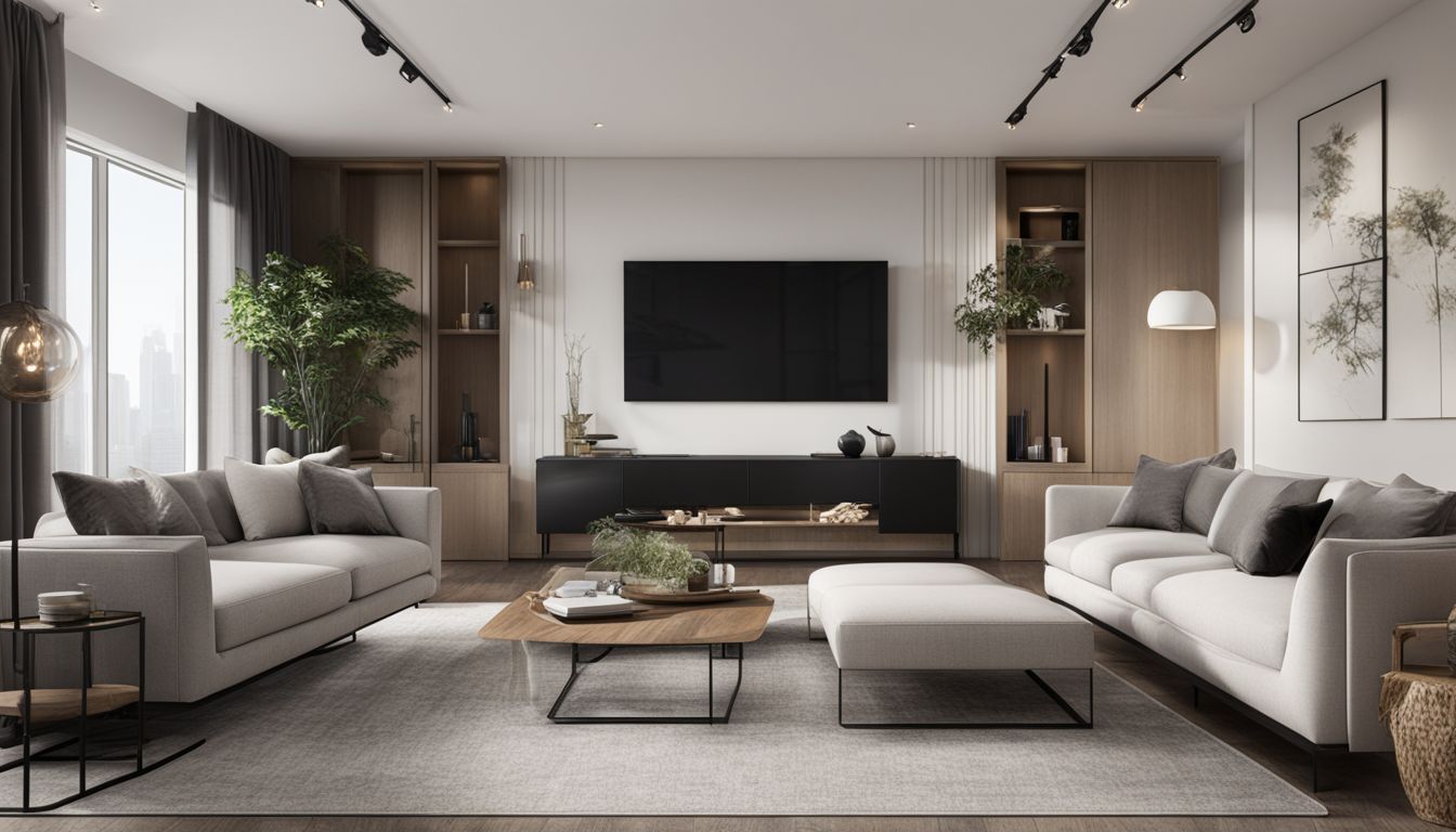 A virtual staged living room showcasing the potential of 3D modeling in real estate.