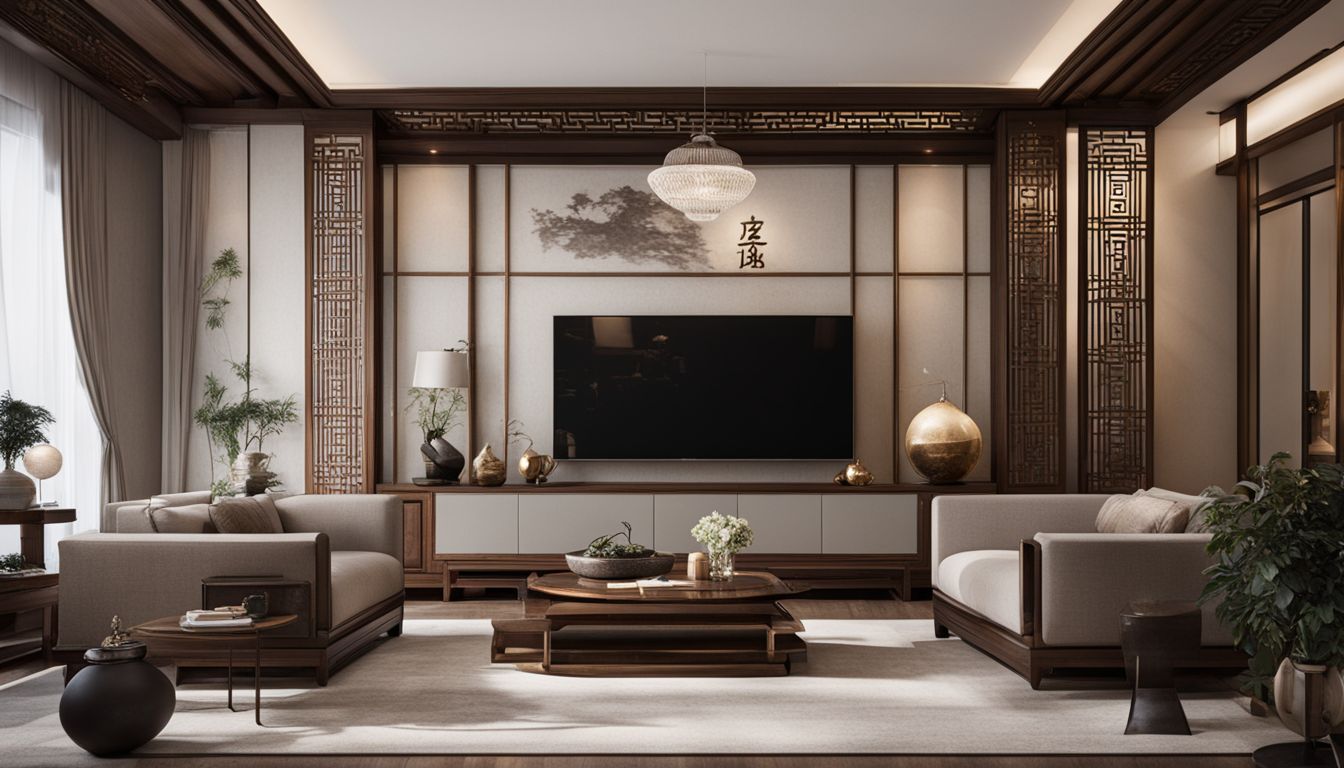 A traditional Chinese living room arranged according to Feng Shui principles.