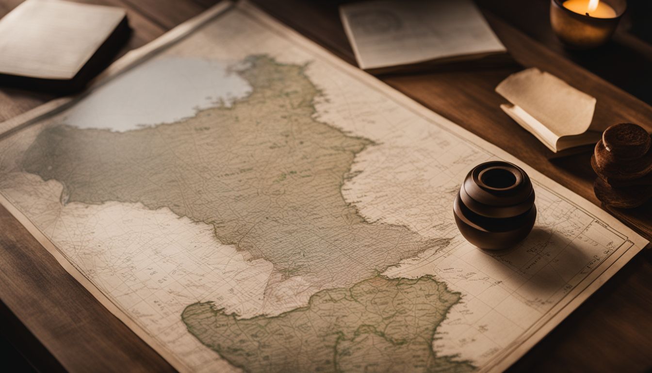 Close-up of a Bagua Map surrounded by diverse people and nature.